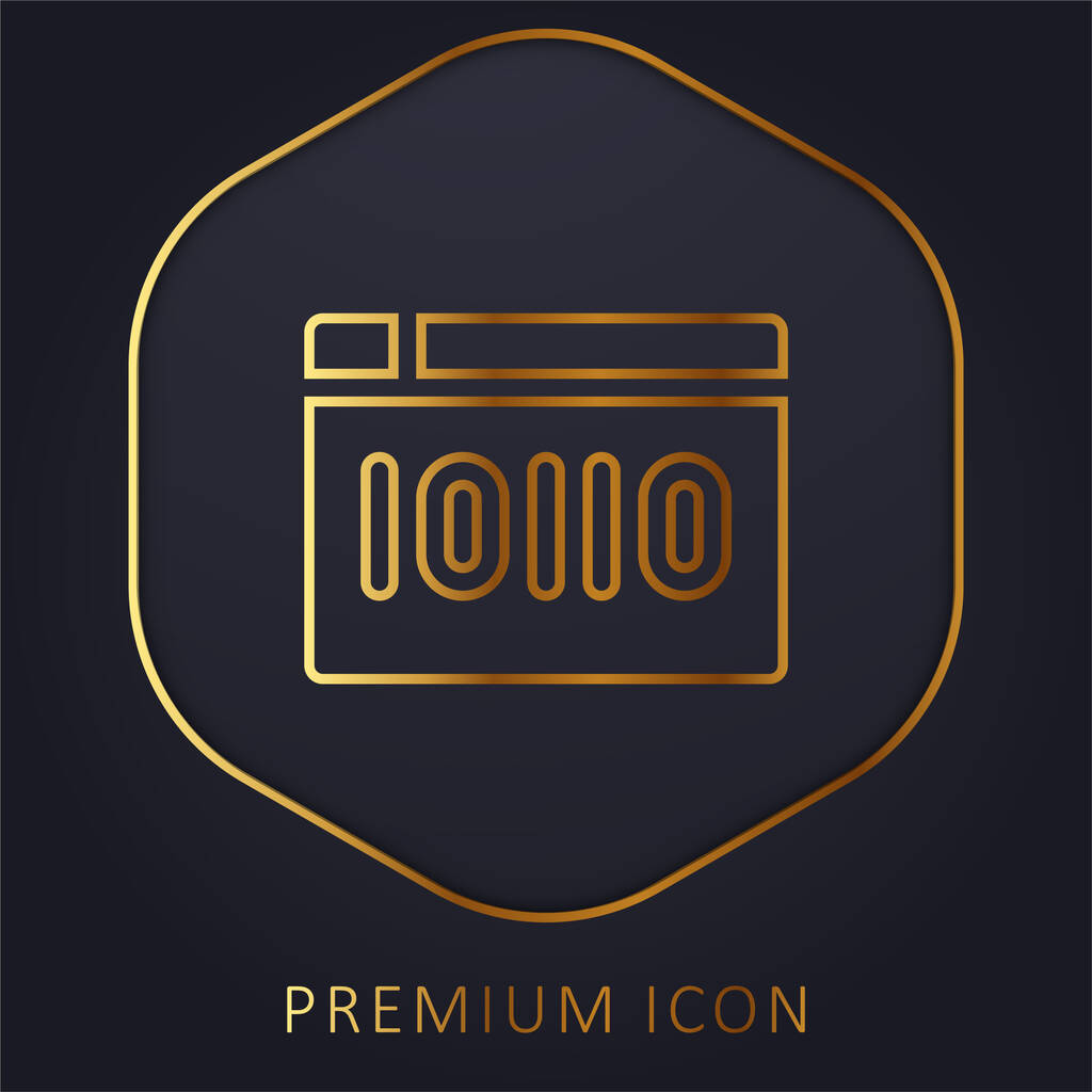 Kod binarny Złota linia logo premium lub ikona - Wektor, obraz