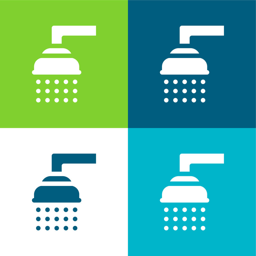 Fürdőszoba Lakás négy szín minimális ikon készlet - Vektor, kép