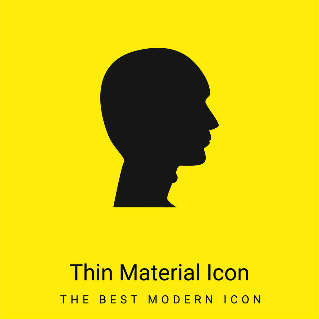 Bald Man Head minimal bright yellow material icon - Vector, Image