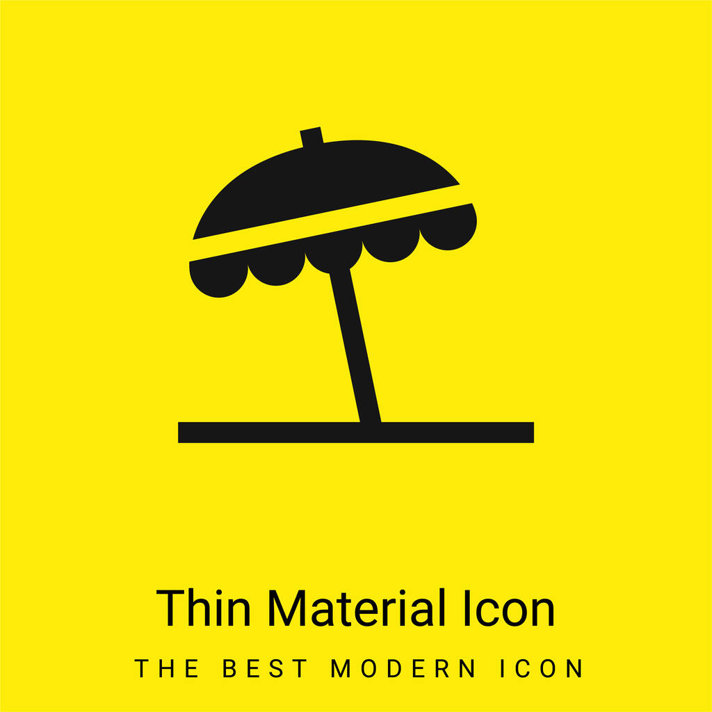 Strand Schirm minimal leuchtend gelbes Material Symbol - Vektor, Bild