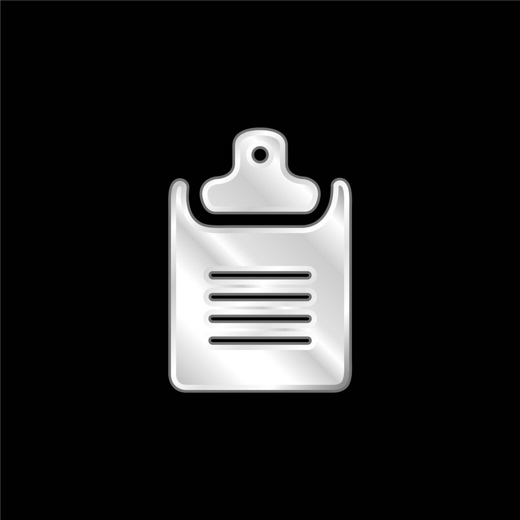 Серебристая икона из черного буфера обмена - Вектор,изображение