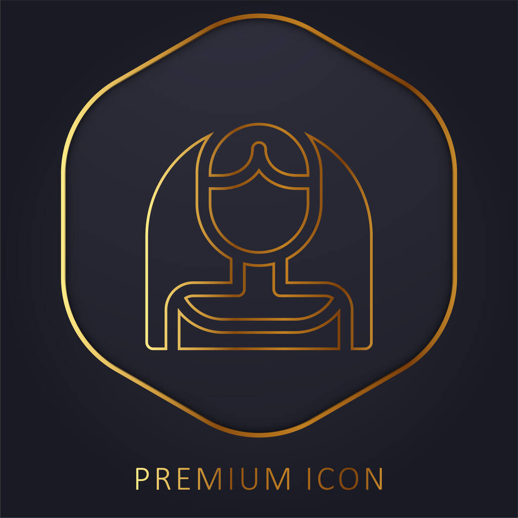 Novia línea de oro logotipo premium o icono - Vector, imagen