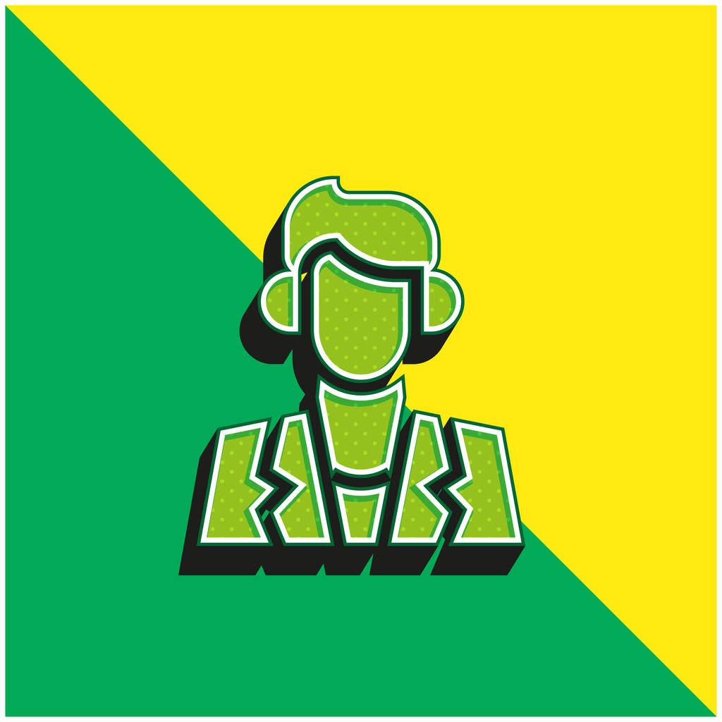 Näyttelijä Vihreä ja keltainen moderni 3d vektori kuvake logo - Vektori, kuva