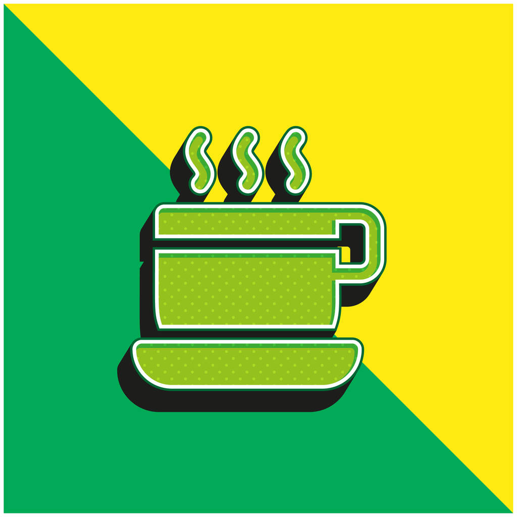 Break Time Πράσινο και κίτρινο σύγχρονο 3d διάνυσμα εικονίδιο λογότυπο - Διάνυσμα, εικόνα