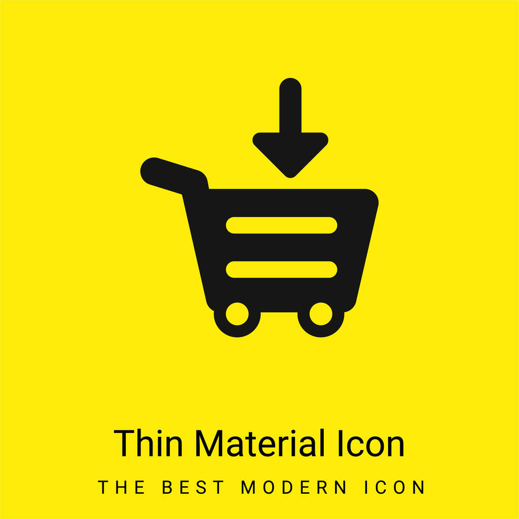 Adicionar ao carrinho ícone de material amarelo brilhante mínimo - Vetor, Imagem