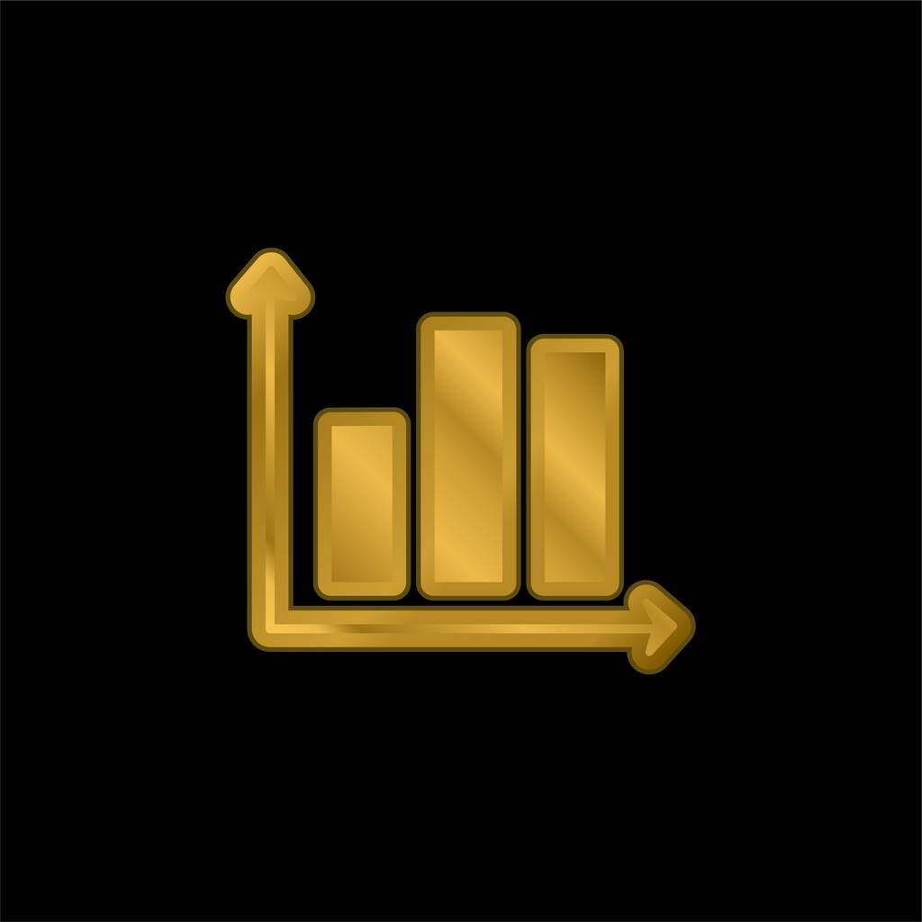 Balken Graphisches vergoldetes metallisches Symbol oder Logo-Vektor - Vektor, Bild