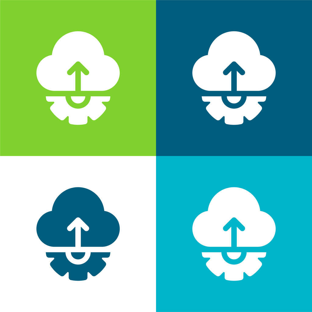 Set di icone minimali a quattro colori Api Flat - Vettoriali, immagini