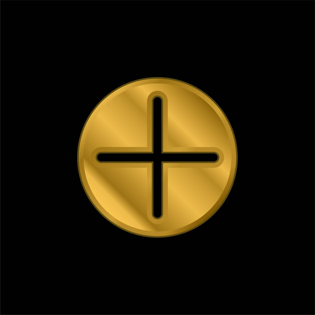 Προσθήκη επίχρυσου μεταλλικού εικονιδίου ή φορέα λογότυπου - Διάνυσμα, εικόνα