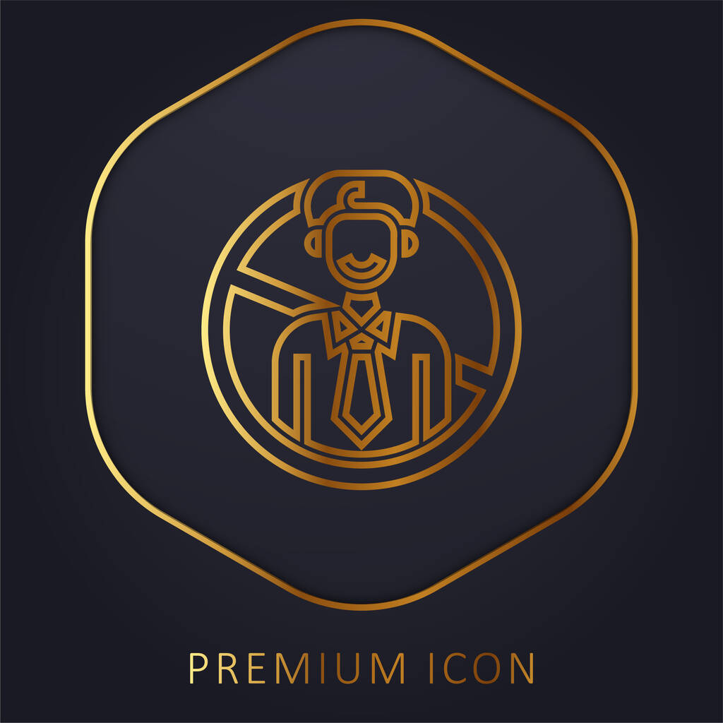 Blacklist linha dourada logotipo premium ou ícone - Vetor, Imagem