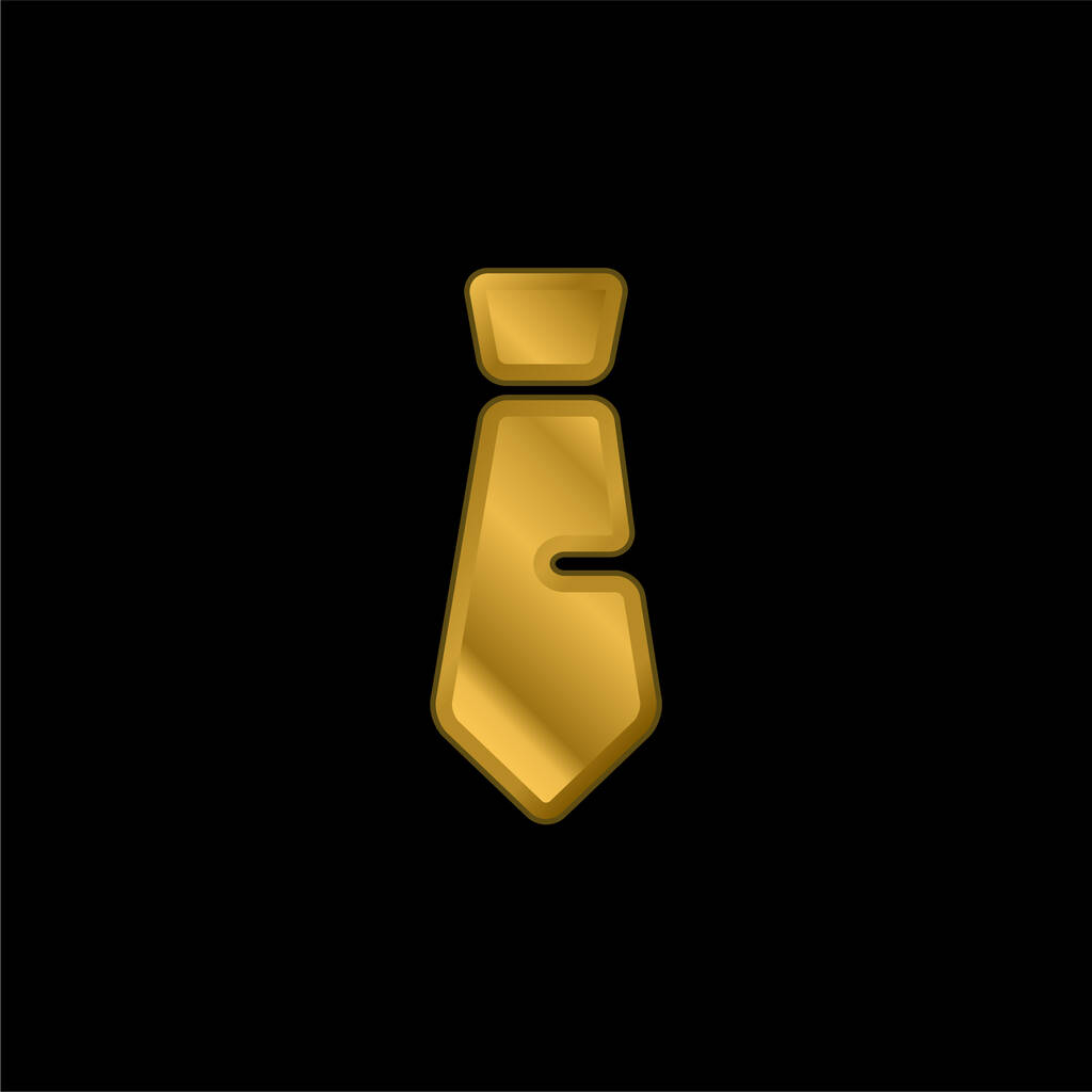 Big Tie gold plated metalic icon or logo vector - Vector, Image