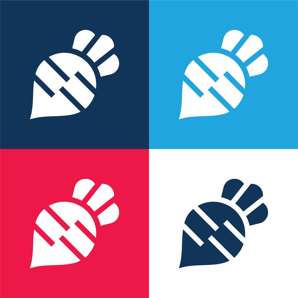 Betterave bleu et rouge quatre couleurs minimum jeu d'icônes - Vecteur, image