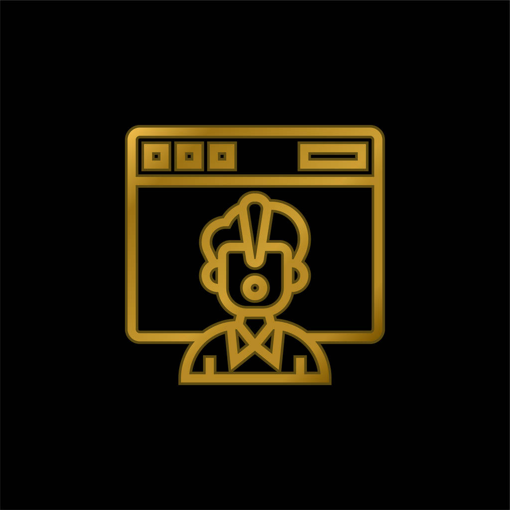 Access Denied gold plated metalic icon or logo vector - Vector, Image