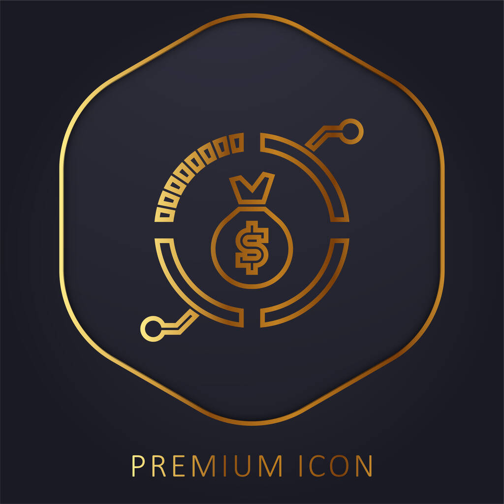 Asset Management golden line premium logo or icon - Vector, Image