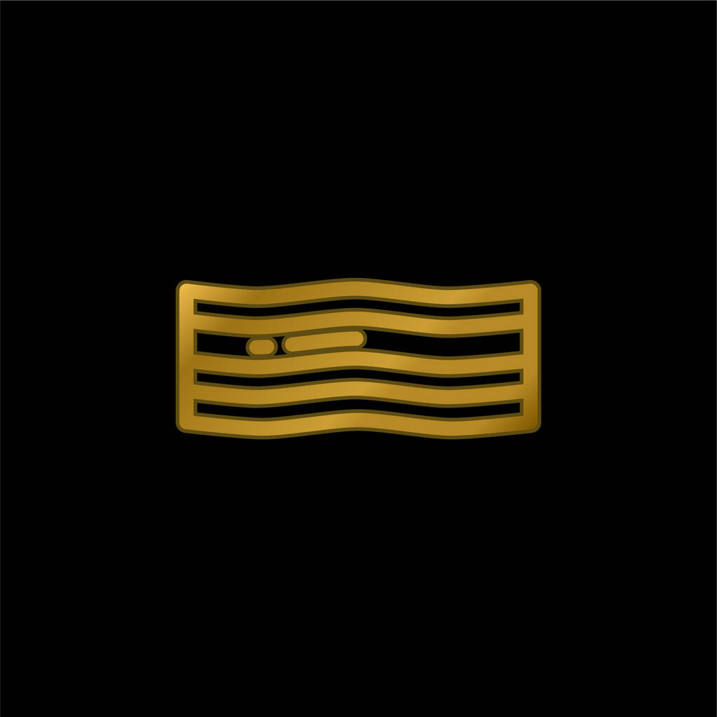 Bacon oro placcato icona metallica o logo vettore - Vettoriali, immagini