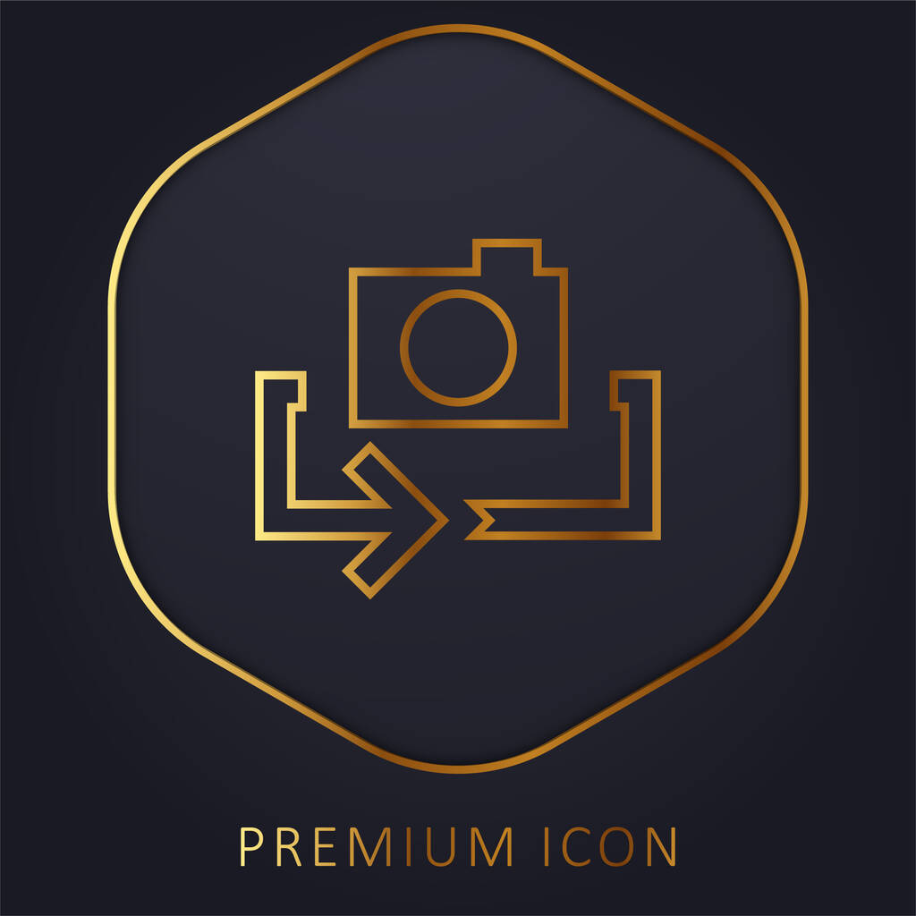 Стрілка Золота лінія логотип або значок преміум-класу
 - Вектор, зображення