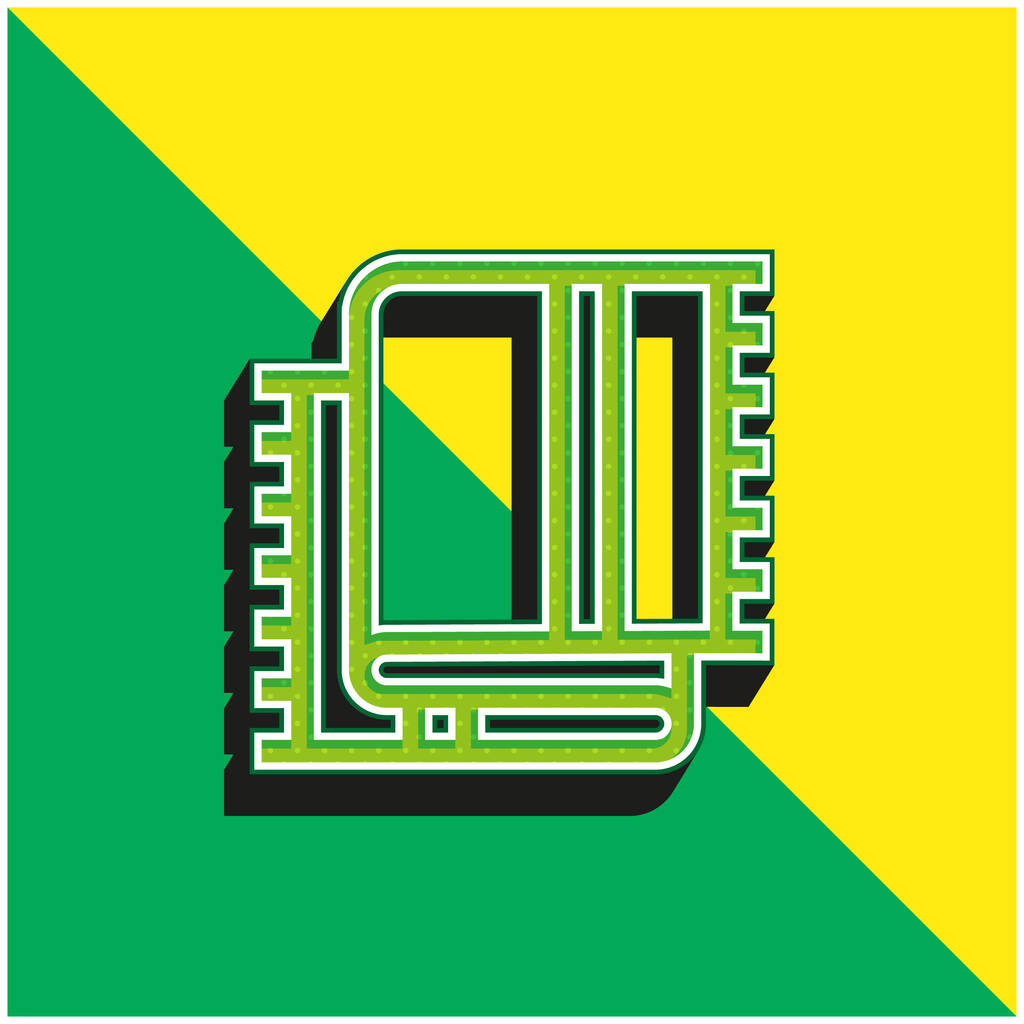 Dekentje Groen en geel modern 3D vector icoon logo - Vector, afbeelding