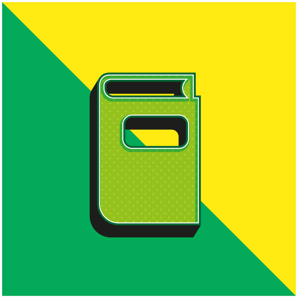 Книга Валова чорна форма Зелено-жовтий сучасний 3d векторний логотип
 - Вектор, зображення