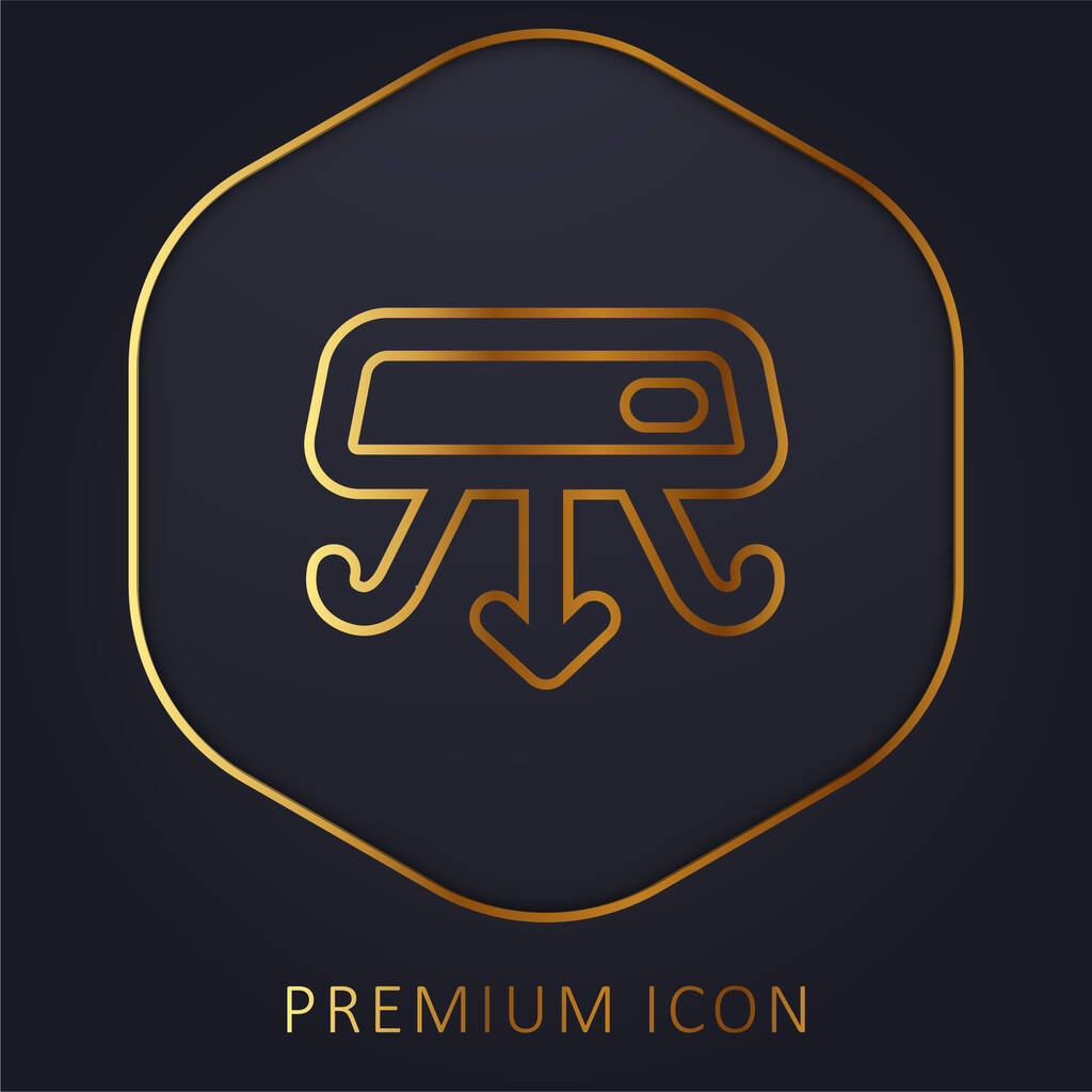 Aircondition golden line premium logo or icon - Vector, Image
