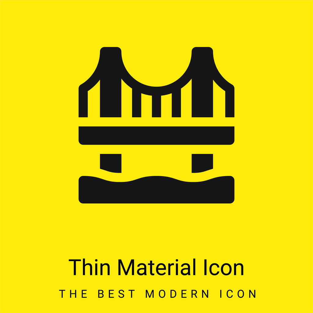Pont minimal jaune vif icône matérielle - Vecteur, image