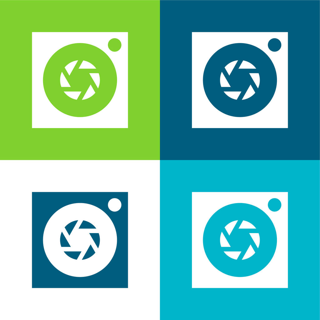Abertura Conjunto de ícones mínimos de quatro cores plano - Vetor, Imagem