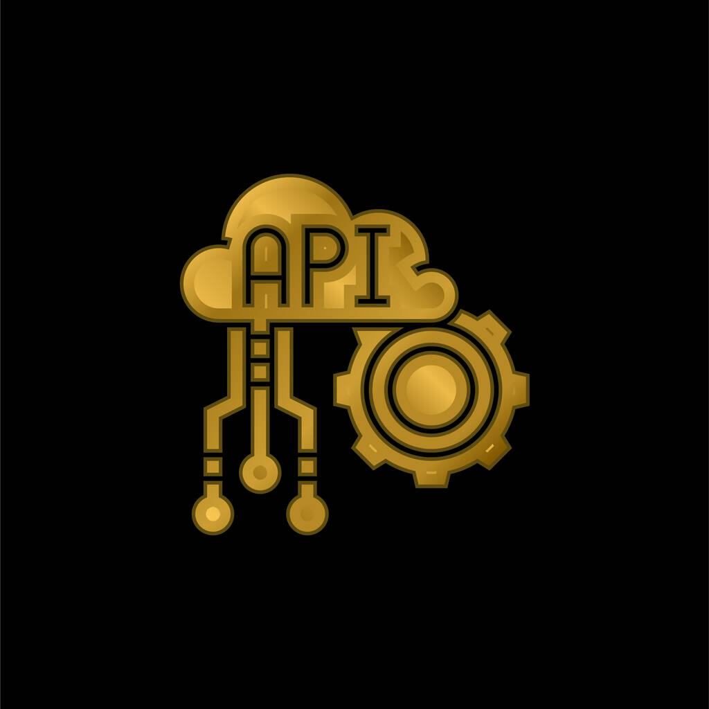 Api gold plated metalic icon or logo vector - Vector, Image