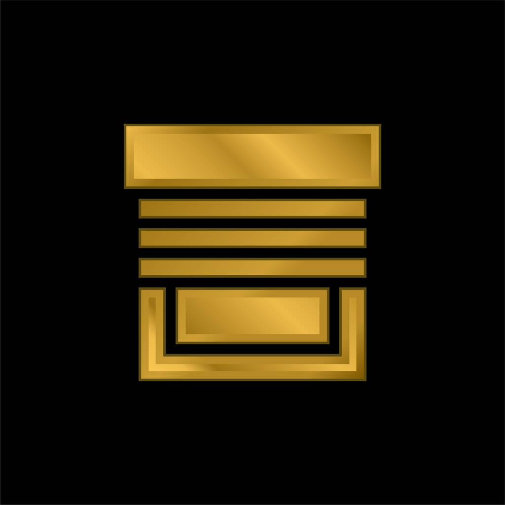 Persianas chapado en oro icono metálico o logo vector - Vector, imagen