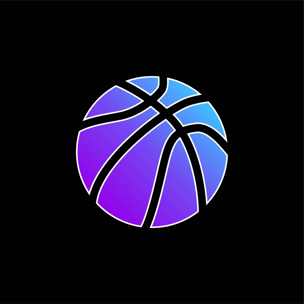 Balón de baloncesto azul gradiente icono del vector - Vector, Imagen