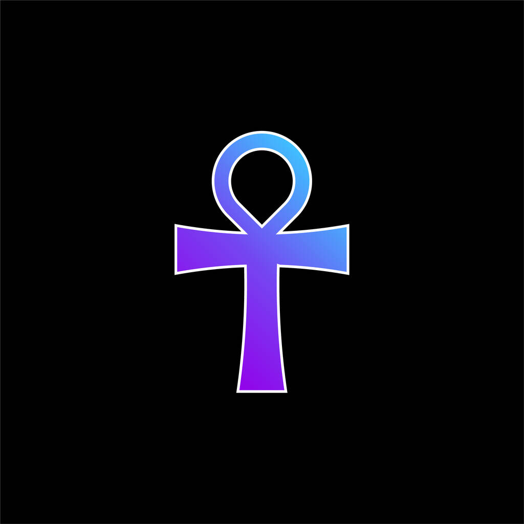 Ankh blue gradient vector icon - Vector, Image