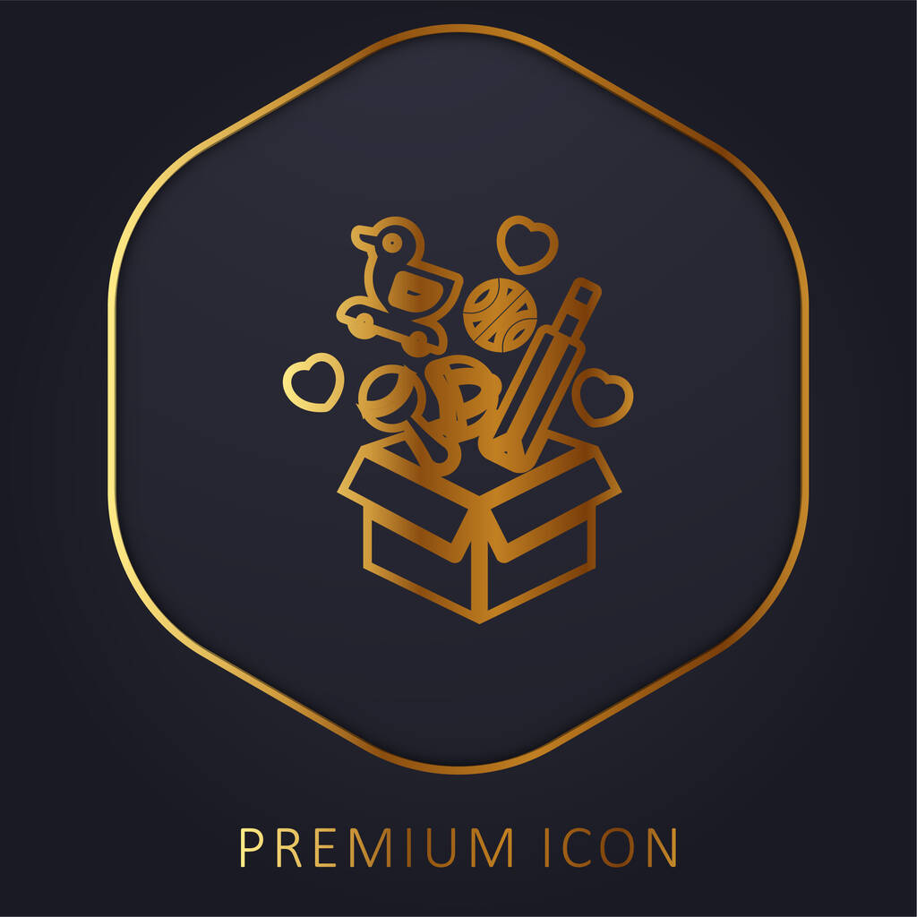 Box goldene Linie Premium-Logo oder Symbol - Vektor, Bild