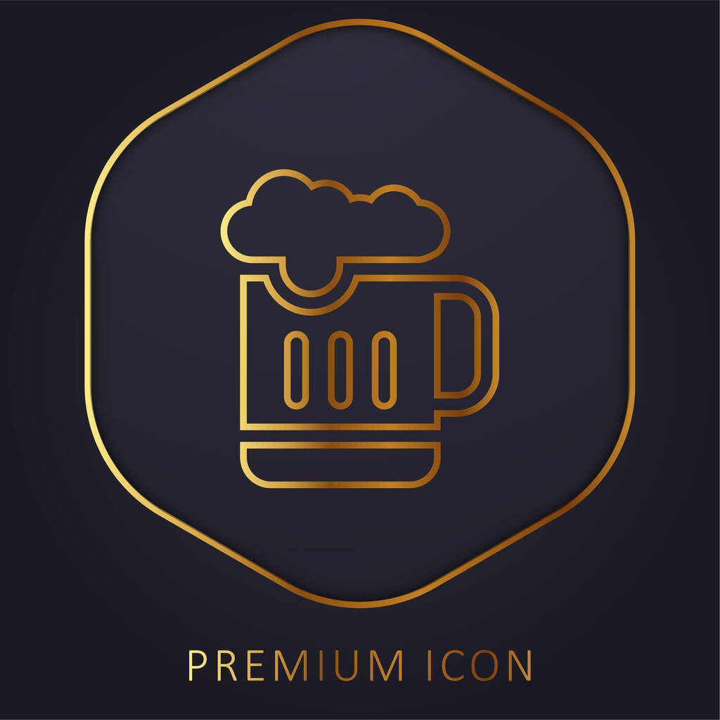 Bier gouden lijn premium logo of pictogram - Vector, afbeelding