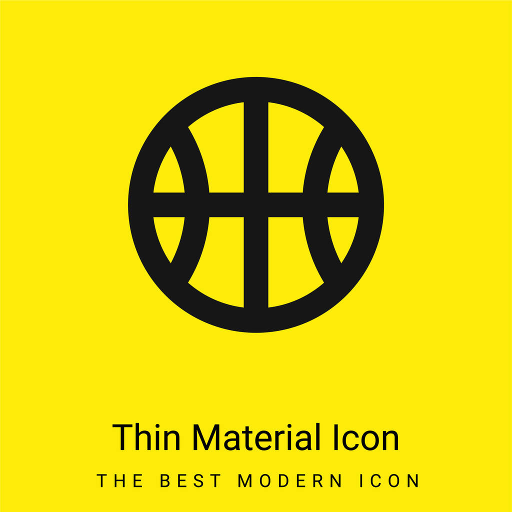 Baloncesto mínimo icono de material amarillo brillante - Vector, imagen