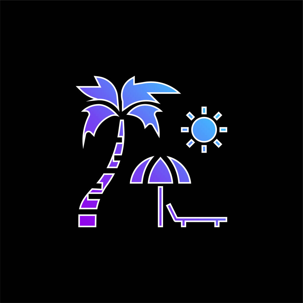 Иконка пляжного синего градиента - Вектор,изображение