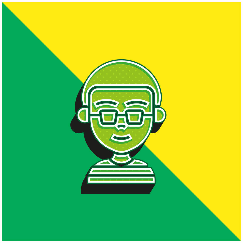 Poika Vihreä ja keltainen moderni 3d vektori kuvake logo - Vektori, kuva