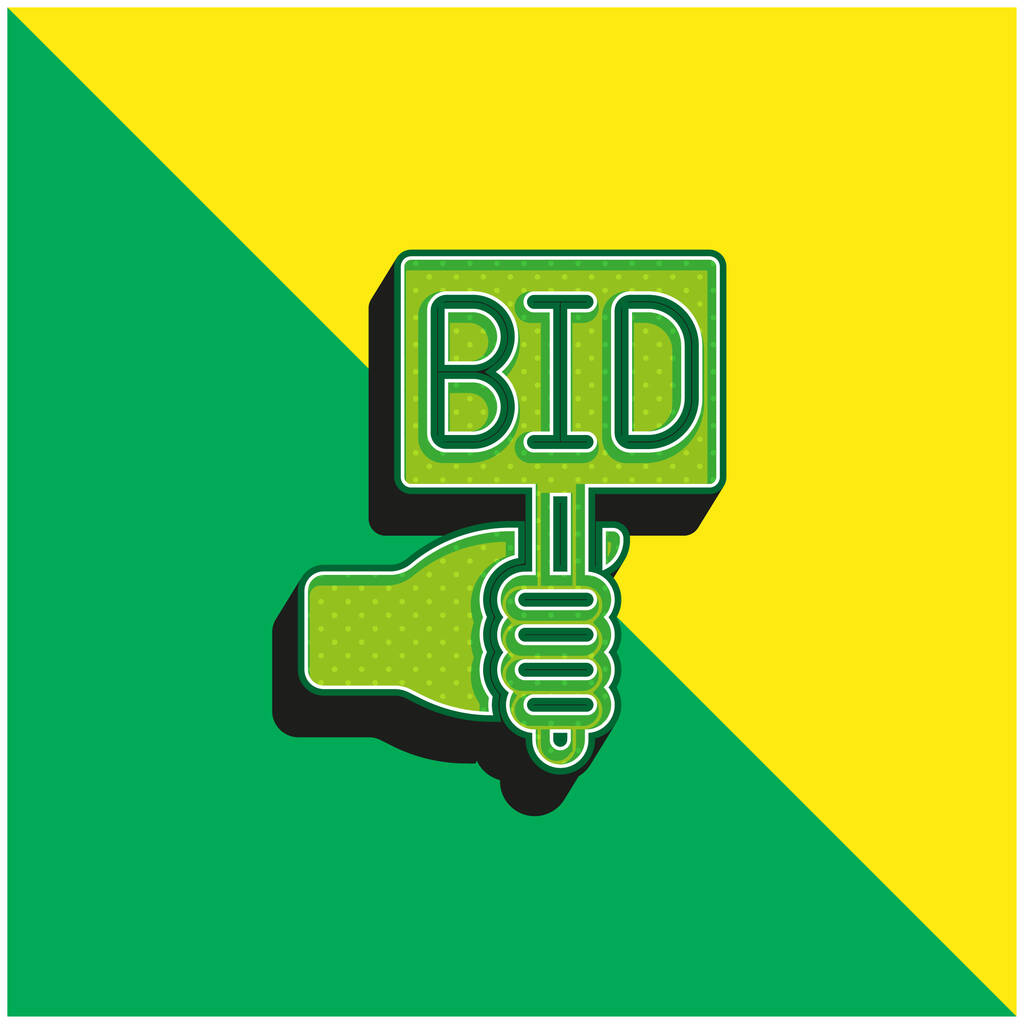 Bid Green і жовтий сучасний 3d векторний логотип ікони - Вектор, зображення