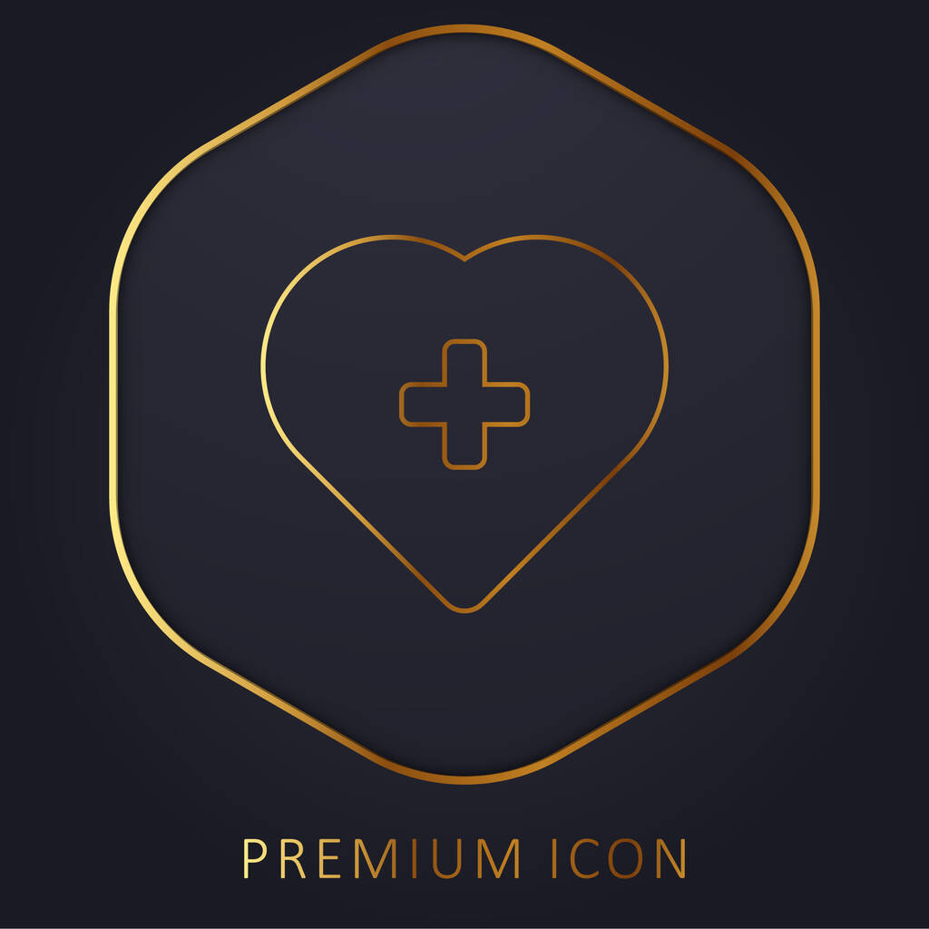 Přidat k oblíbeným zlatým řádkům prémiové logo nebo ikonu - Vektor, obrázek
