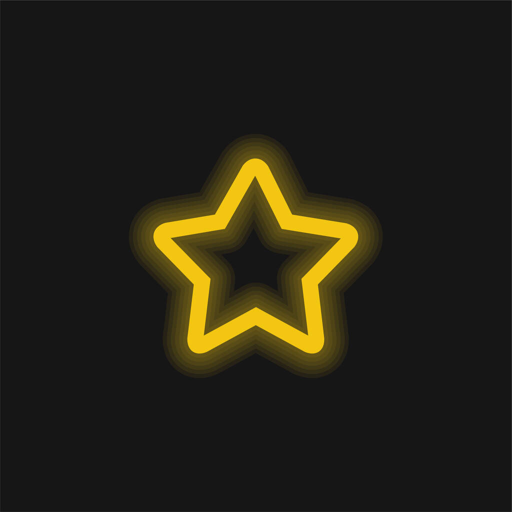 1星黄色の輝くネオンアイコン - ベクター画像