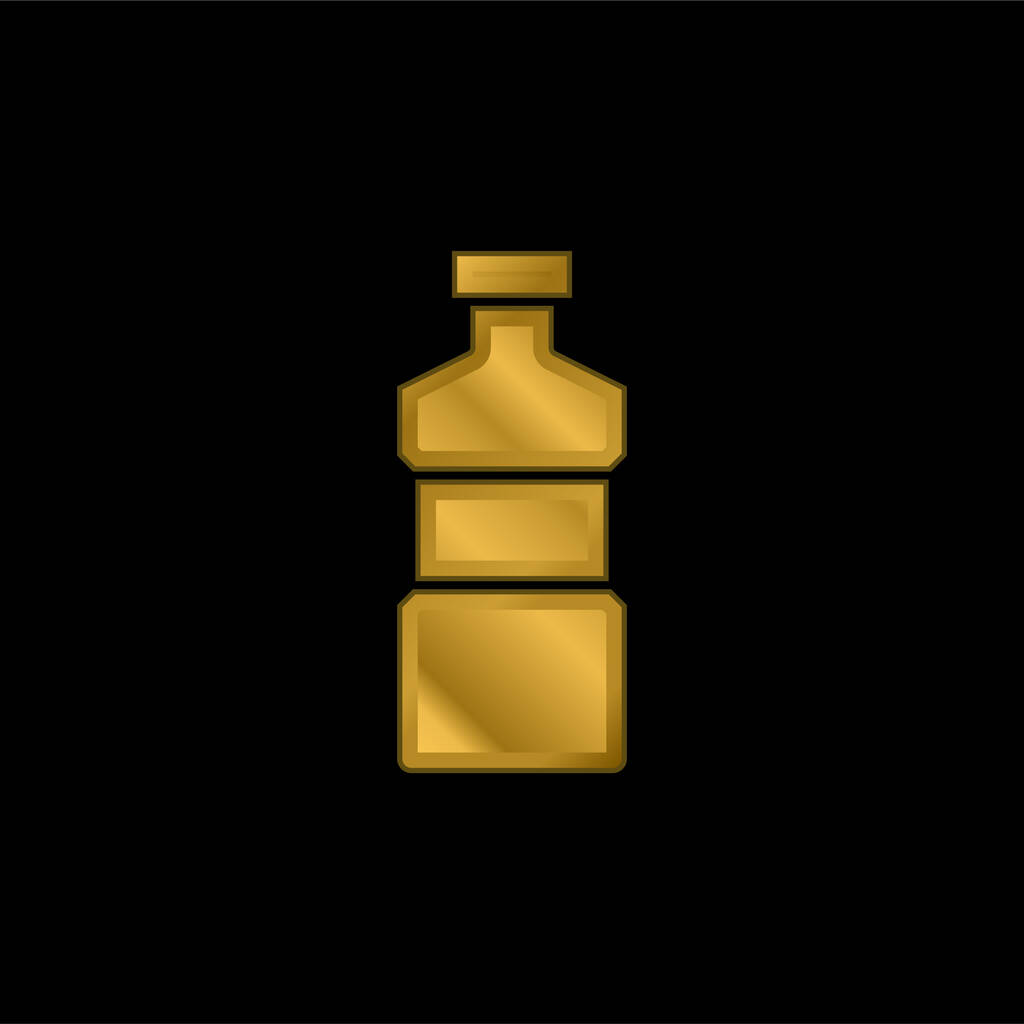 ボトルゴールドメッキ金属アイコンまたはロゴベクトル - ベクター画像