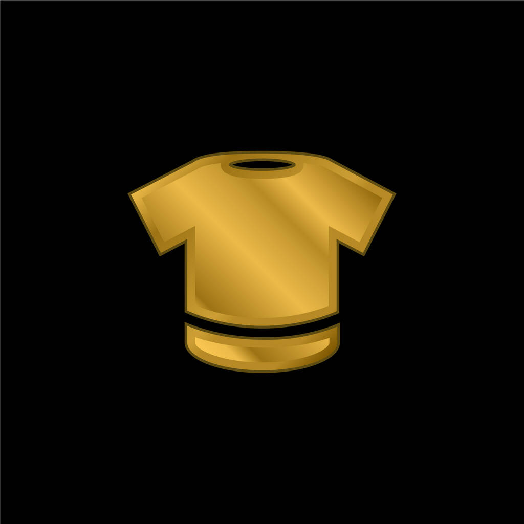 Black Shirt gold plated metalic icon or logo vector - Vector, Image