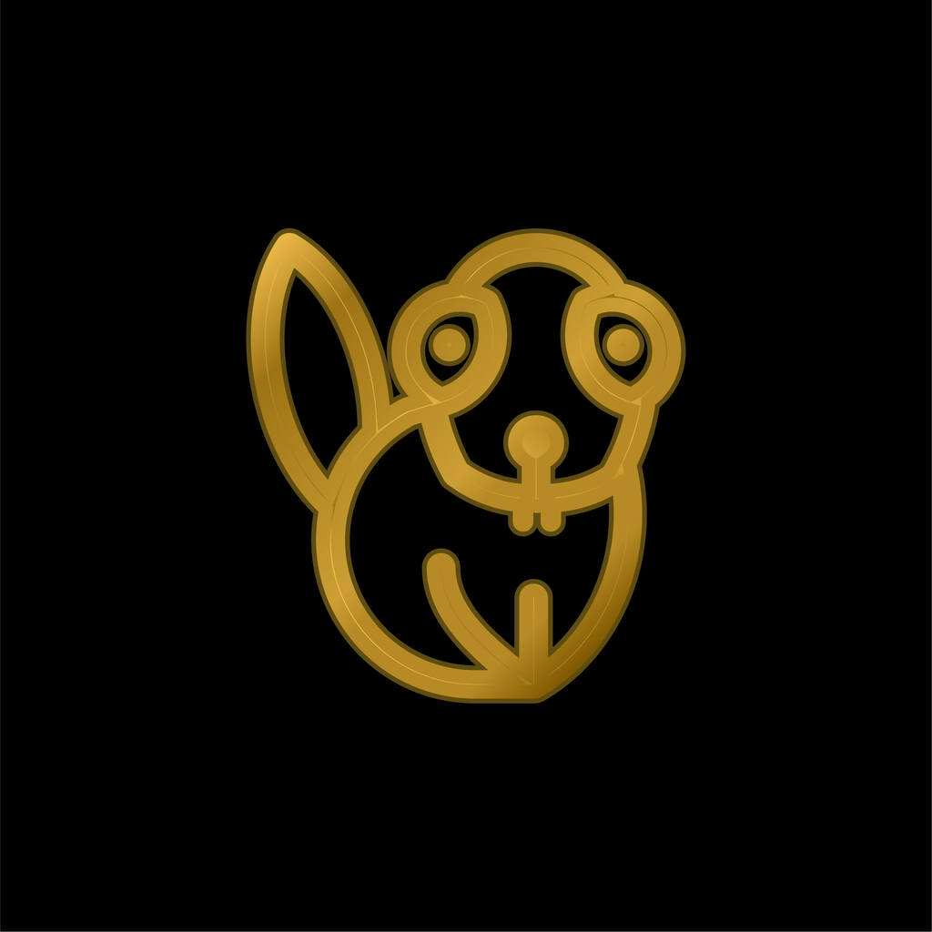 Beaver banhado a ouro ícone metálico ou vetor logotipo - Vetor, Imagem