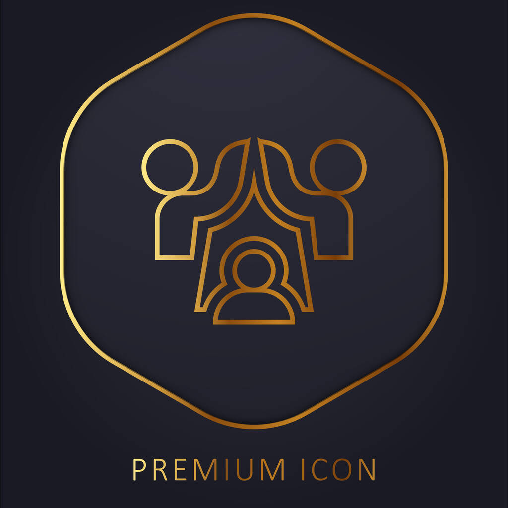 Dohoda zlatá čára prémie logo nebo ikona - Vektor, obrázek