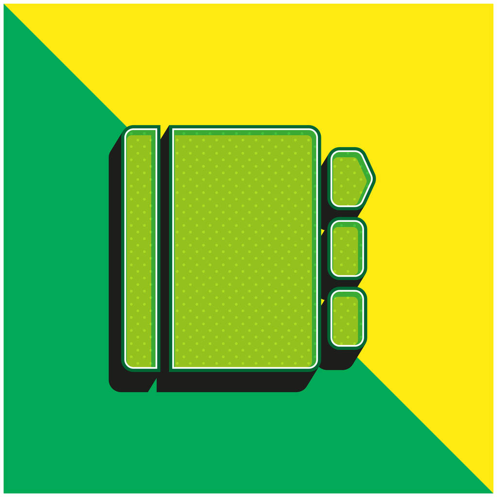 Agenda Verde e amarelo moderno logotipo do ícone do vetor 3d - Vetor, Imagem