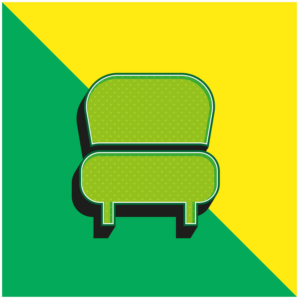 Nojatuoli Vihreä ja keltainen moderni 3d vektori kuvake logo - Vektori, kuva