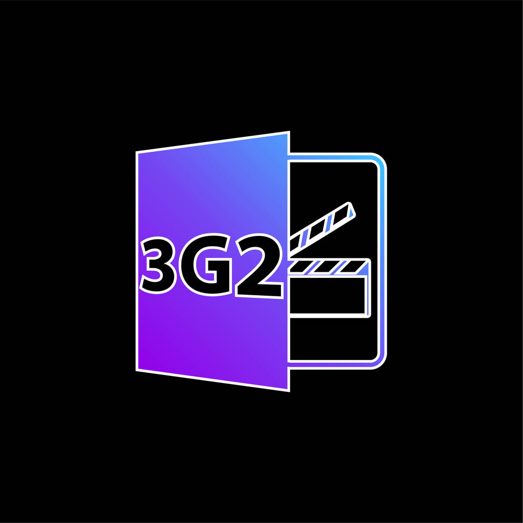 3G2 Avaa tiedostomuoto sininen gradienttivektori kuvake - Vektori, kuva
