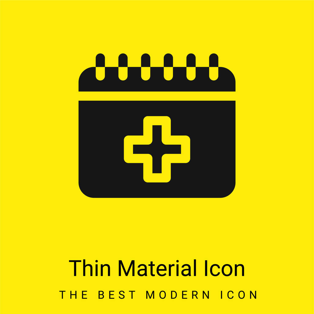 Appointment minimal bright yellow material icon - Vector, Image