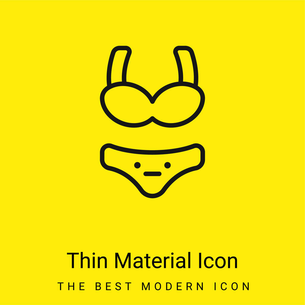 Bikini mínimo icono de material amarillo brillante - Vector, Imagen
