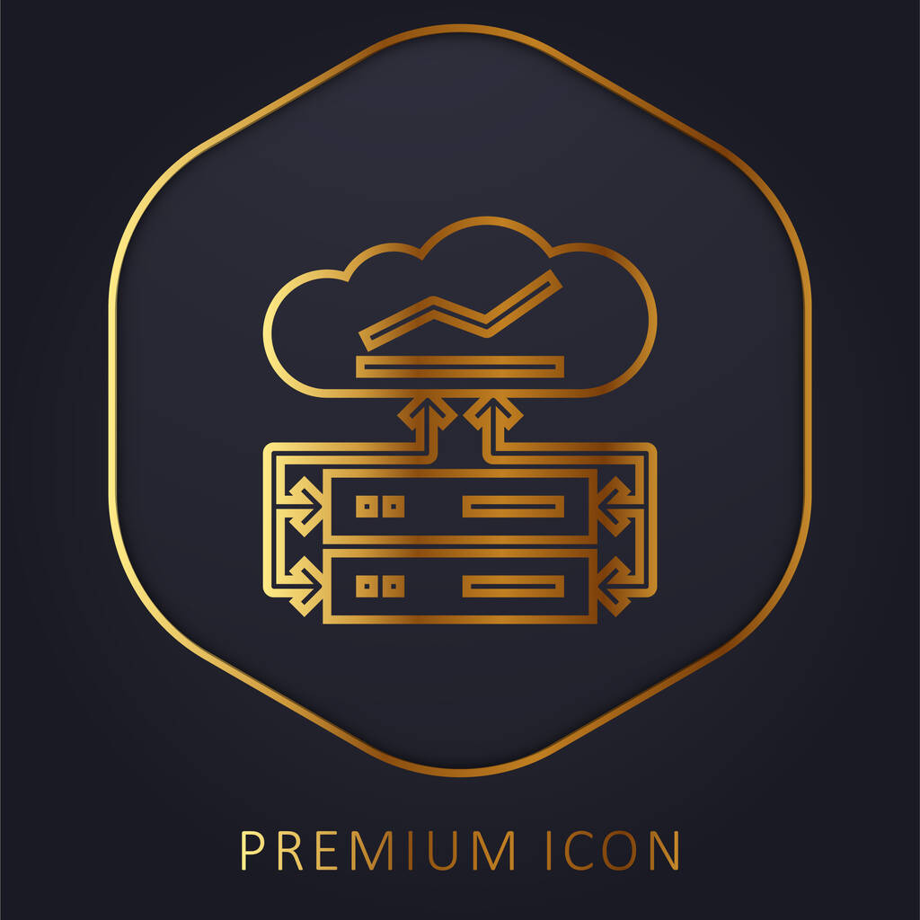 Big Data ligne d'or logo premium ou icône - Vecteur, image