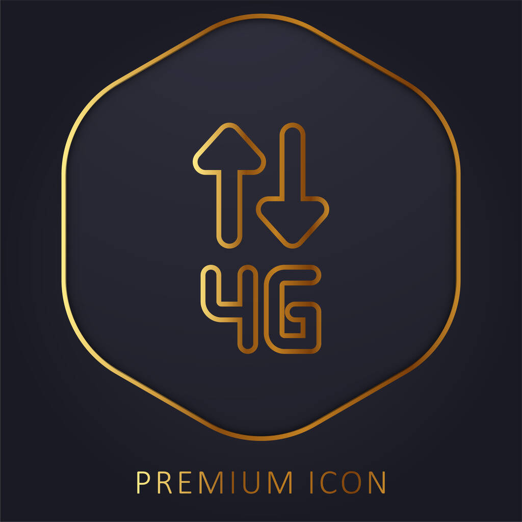 4g golden line premium logo or icon - Vector, Image