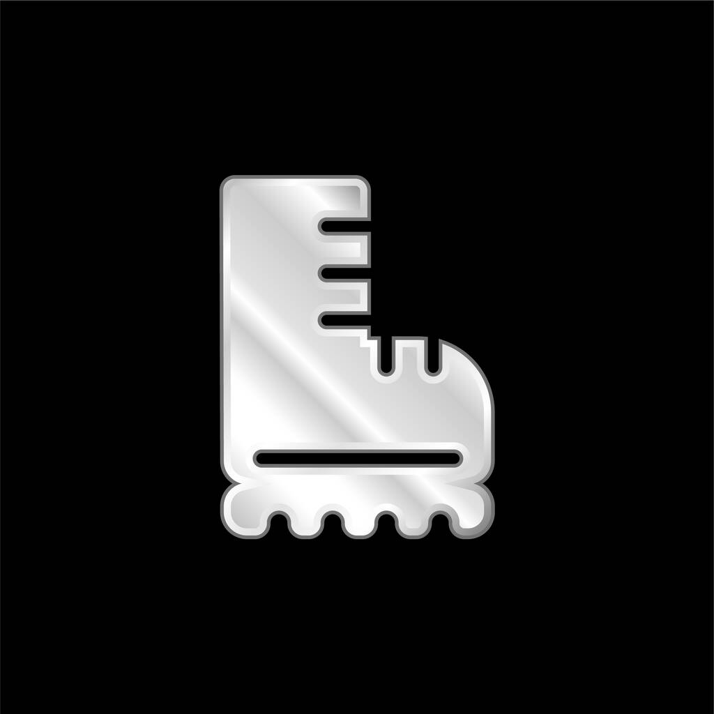 Boot verzilverd metallic icoon - Vector, afbeelding