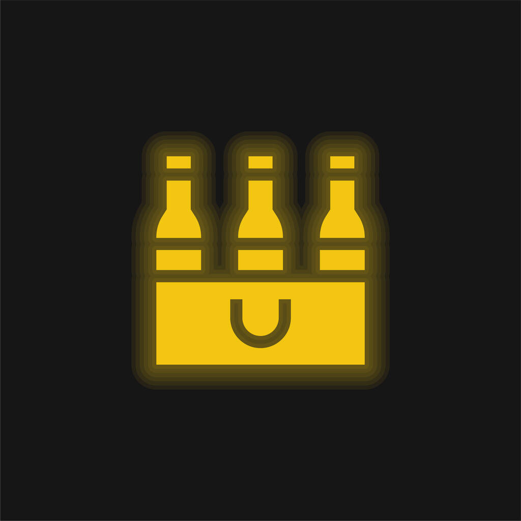 Biergelb leuchtendes Neon-Symbol - Vektor, Bild