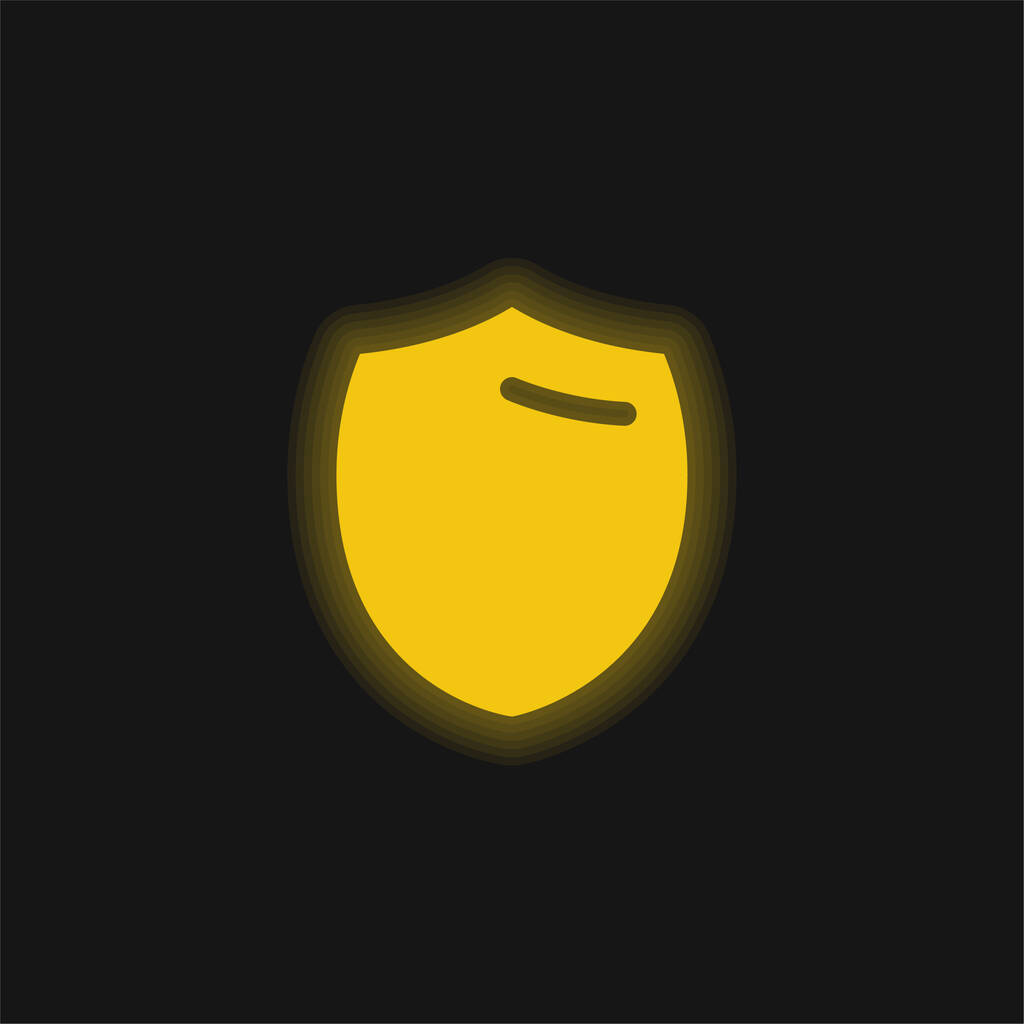 Emblema preto ícone de néon brilhante amarelo - Vetor, Imagem